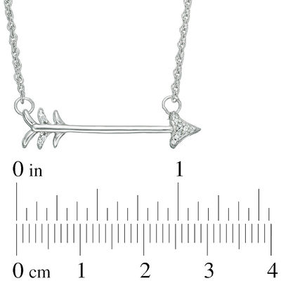 Diamond Accent Sideways Arrow Necklace in Sterling Silver Zales