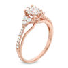 Thumbnail Image 1 of 1/2 CT. T.W. Composite Diamond Three Stone Split Shank Engagement Ring in 10K Rose Gold
