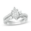 Thumbnail Image 0 of 1/2 CT. T.W. Multi-Diamond Marquise Bypass Bridal Set in 10K White Gold