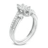 Thumbnail Image 1 of 1/2 CT. T.W. Multi-Diamond Marquise Bypass Bridal Set in 10K White Gold