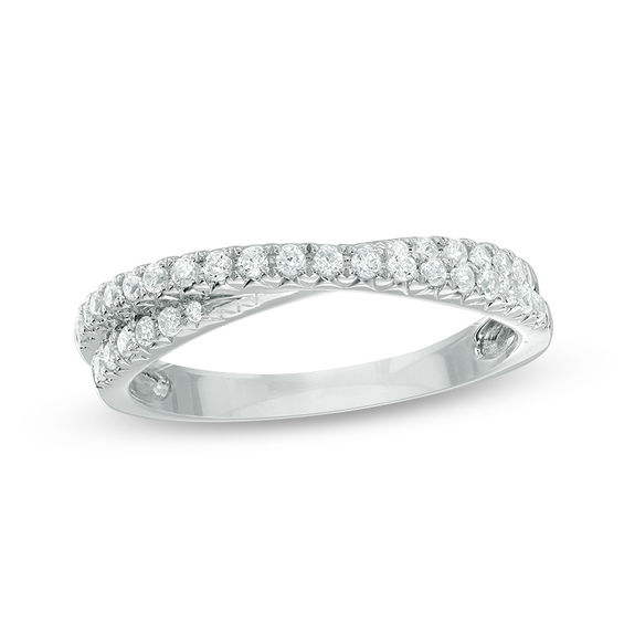 1/3 CT. T.w. Diamond Crossover Anniversary Band in 10K White Gold