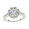 Thumbnail Image 1 of 5/8 CT. T.W. Diamond Flower Frame Vintage-Style Engagement Ring in 14K White Gold
