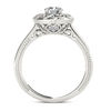 Thumbnail Image 2 of 5/8 CT. T.W. Diamond Flower Frame Vintage-Style Engagement Ring in 14K White Gold