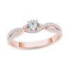 Thumbnail Image 1 of 3/8 CT. T.W. Diamond Twist Engagement Ring in 14K Rose Gold