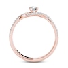 Thumbnail Image 3 of 3/8 CT. T.W. Diamond Twist Engagement Ring in 14K Rose Gold
