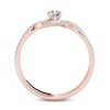 Thumbnail Image 2 of 3/8 CT. T.W. Diamond Twist Engagement Ring in 14K Rose Gold