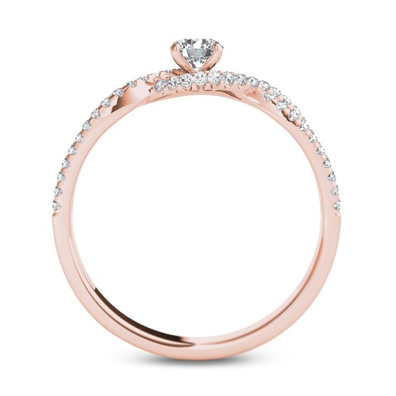 3/8 CT. T.w. Diamond Twist Engagement Ring in 14K Rose Gold