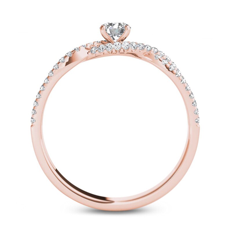 3/8 CT. T.W. Diamond Twist Engagement Ring in 14K Rose Gold