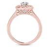 Thumbnail Image 3 of 5/8 CT. T.W. Diamond Flower Frame Vintage-Style Engagement Ring in 14K Rose Gold