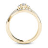 Thumbnail Image 2 of 1/2 CT. T.W. Diamond Three Stone Twist Bridal Set in 14K Gold