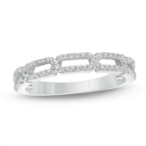 1/5 CT. T.w. Diamond Link Anniversary Band in 10K White Gold