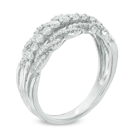 1/2 CT. T.w. Diamond Multi-Row Anniversary Band in 10K White Gold