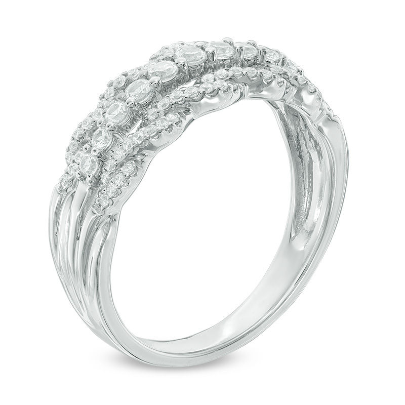 Main Image 2 of 1/2 CT. T.W. Diamond Multi-Row Anniversary Band in 10K White Gold