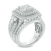 Thumbnail Image 2 of 2-1/4 CT. T.W. Composite Diamond Cushion Frame Bridal Set in 14K White Gold