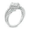 Thumbnail Image 2 of 1 CT. T.W. Quad Princess-Cut Diamond Bypass Engagement Ring in 10K White Gold