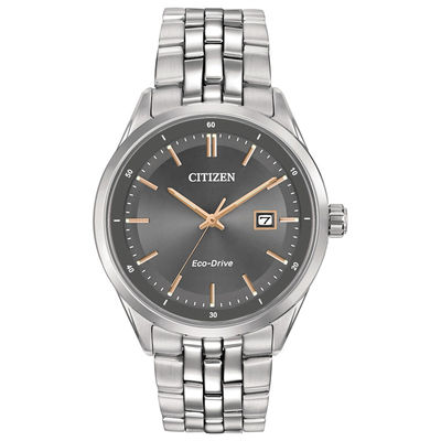 Zales Men's Citizen Eco-Drive Sapphire Watch with Grey Dial (Model: Bm7251-53H)