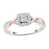 Thumbnail Image 0 of 1/2 CT. T.W. Princess-Cut Diamond Square Frame Twist Engagement Ring in 14K Two-Tone Gold