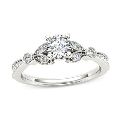 5 8 Ct T W Diamond Leaf Vintage Style Engagement Ring In 14k White Gold Zales 5 8 Ct T W Diamond Leaf Vintage Style Engagement Ring In 14k White Gold Zales