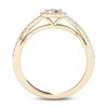 1/2 CT. T.W. Composite Diamond Square Frame Twist Engagement Ring in 14K Gold