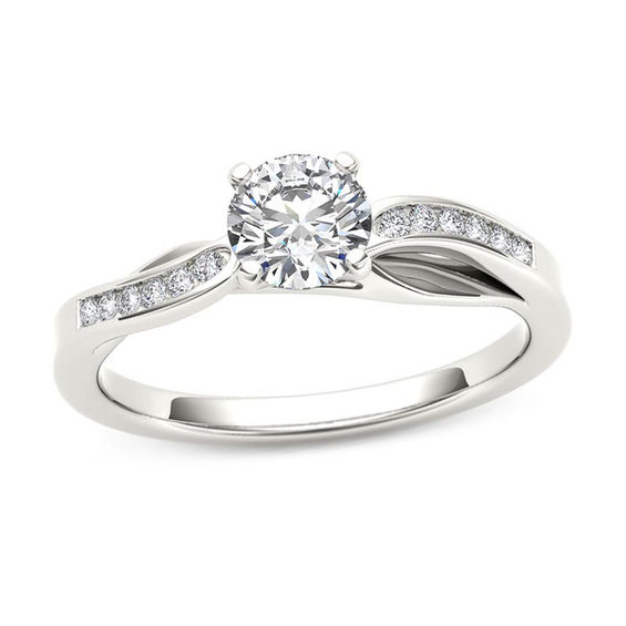3 8 Ct T W Diamond Wave Engagement Ring In 14k White Gold T W Diamond Wave Engagement Ring In 14k White Gold