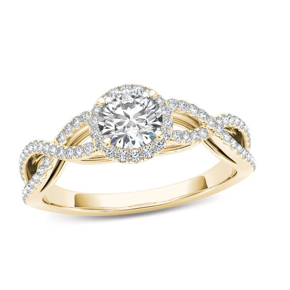 3/4 CT. T.W. Diamond Frame Twist Engagement Ring in 14K Gold 3/4 CT. T.W. Diamond Frame Twist Engagement Ring in 14K Gold