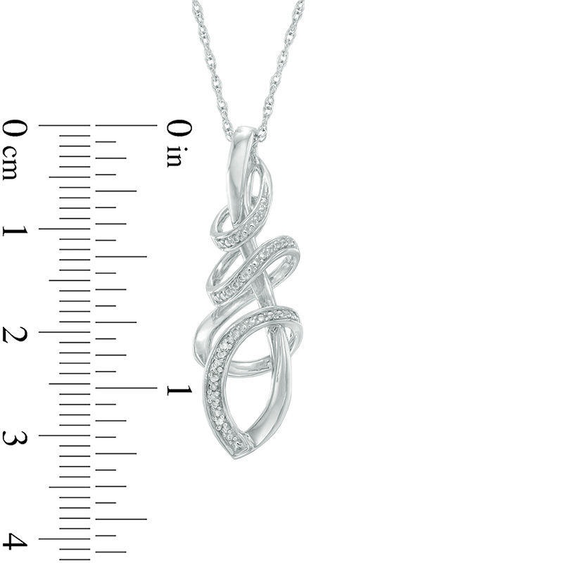 Main Image 2 of Diamond Accent Twist Pendant in Sterling Silver
