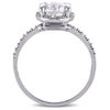 Thumbnail Image 2 of 7.0mm Lab-Created White Sapphire and Diamond Accent Frame Ring in 10K White Gold