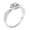 Thumbnail Image 1 of 1/2 CT. T.W. Princess-Cut Diamond Square Frame Twist Engagement Ring in 14K White Gold