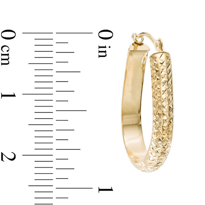 Main Image 2 of Diamond-Cut U-Hoop Earrings in 14K Gold