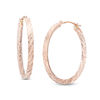 Thumbnail Image 1 of 30mm Diamond-Cut Hoop Earrings in 14K Rose Gold