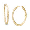 Thumbnail Image 1 of 30mm Diamond-Cut Hoop Earrings in 14K Gold