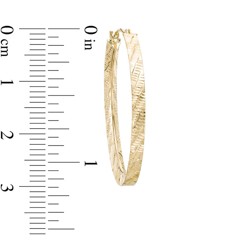 Main Image 2 of 30mm Diamond-Cut Hoop Earrings in 14K Gold
