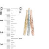 Thumbnail Image 2 of Diamond-Cut Triple Row Oval Hoop Earrings in 14K Tri-Tone Gold