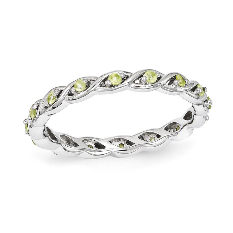 Sterling Silver Stackable Expressions Peridot Eternity Ring