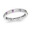 Thumbnail Image 0 of Stackable Expressions™ Amethyst Filigree Eternity Style Ring in Sterling Silver
