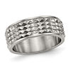 Thumbnail Image 0 of Men's 8.0mm Spiked Flat Wedding Band in Titanium