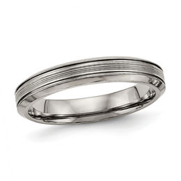 Ladies' 3.5mm Comfort Fit Grooved Wedding Band in Titanium