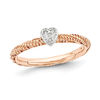 Thumbnail Image 0 of Stackable Expressions™ Diamond Accent Heart Beaded Ring in Sterling Silver and 14K Rose Gold Plate
