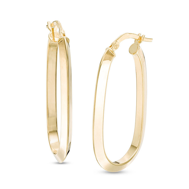 Rectangular Hoop Earrings In 14k Gold Zales