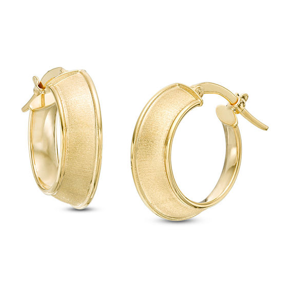 18mm Satin Hoop Earrings in 14K Gold | Online Exclusives | Collections ...