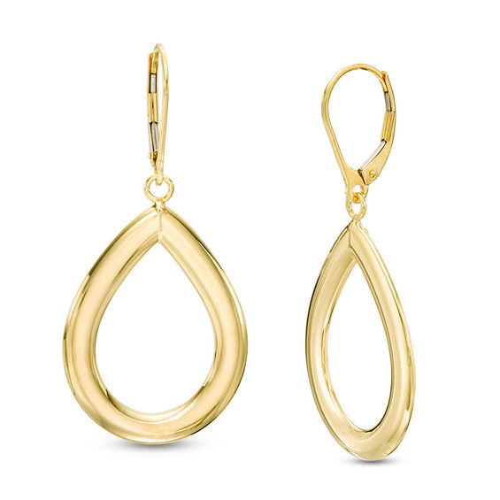 Open Teardrop Earrings In 14k Gold Zales Open Teardrop Earrings In 14k Gold