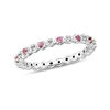 Thumbnail Image 0 of Stackable Expressions™ Pink Tourmaline and Diamond Accent Eternity Band in Sterling Silver