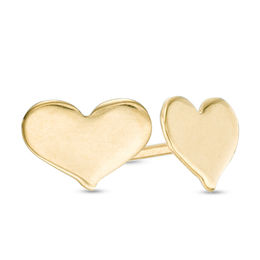Heart-Shaped Dog Paw Print Stud Earrings in 14K Gold | Zales