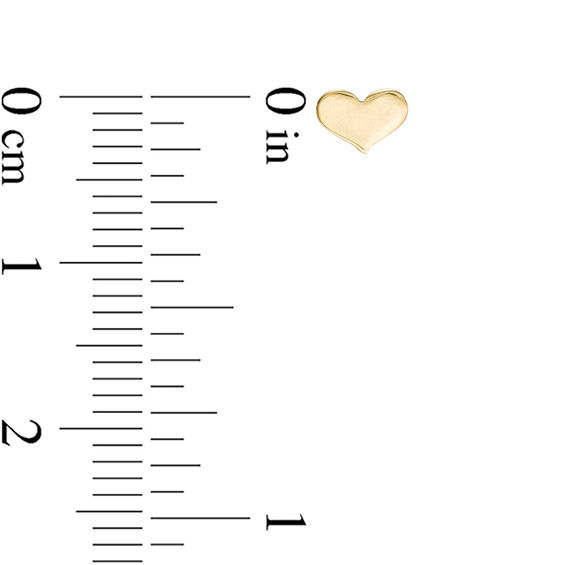 Heart Stud Earrings in 10K Gold