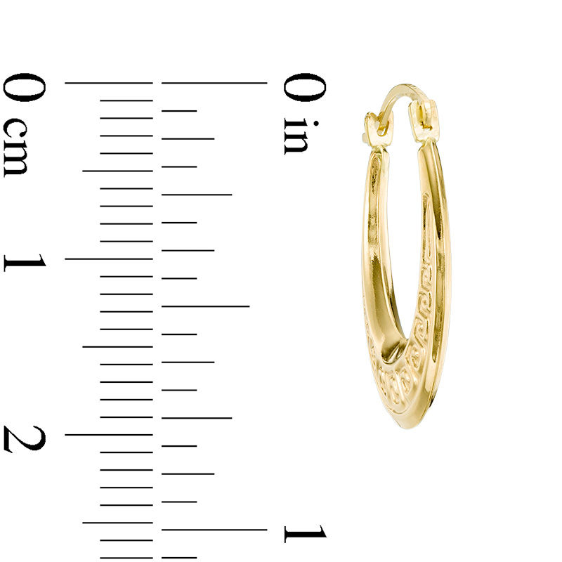 Greek Key Hoop Earrings in 10K Gold