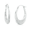 Thumbnail Image 1 of Wheat Hoop Earrings in 10K White Gold