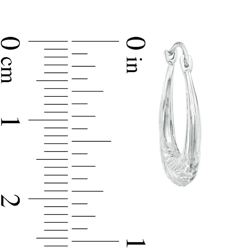 Main Image 2 of Wheat Hoop Earrings in 10K White Gold