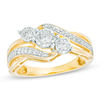 Thumbnail Image 0 of 1/2 CT. T.W. Diamond Past Present Future® Bypass Engagement Ring in 10K Gold