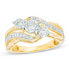 Thumbnail Image 1 of 1/2 CT. T.W. Diamond Past Present Future® Bypass Engagement Ring in 10K Gold