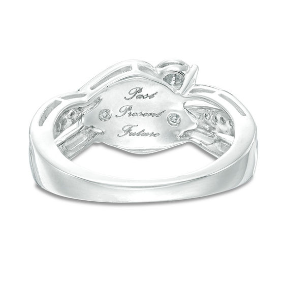 1/2 CT. T.w. Diamond Past Present FutureÂ® Bypass Engagement Ring in 10K White Gold